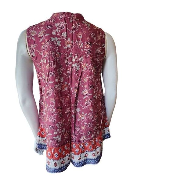 Beach Lunch Lounge Mauve Floral Boho Sleeveless Top (XS) - Picture 5 of 6